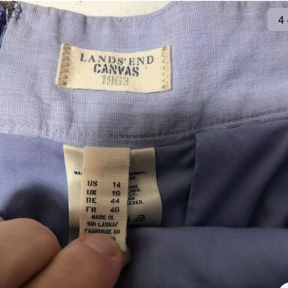 Lands End Canvas Womens Skirt Size 14 Blue Pleated - Picture 3 of 5